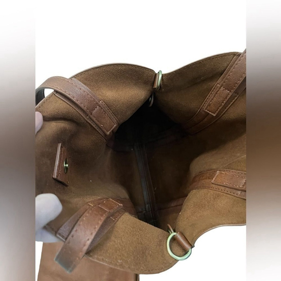 Antik Kraft Large Brown Vegan 2 in 1 Tote with Crossbody Removable Pouch - Picture 8 of 12